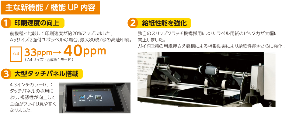 主な新機能/機能UP内容